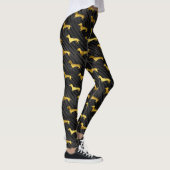 Leggings Noir et motif de teckel d'or (Droite)