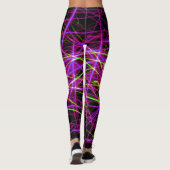 Leggings noir et néon violet rose et jaune (Dos)