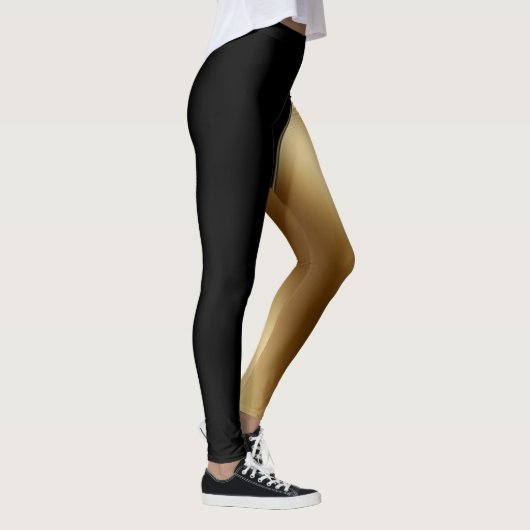 Leggings Noir et or de deux tons (Droite)