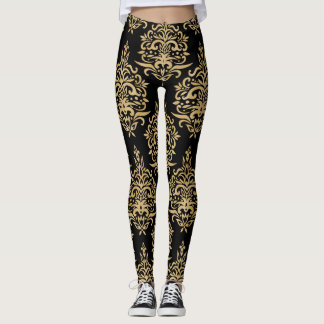 Leggings Noir et or Dressage Damask