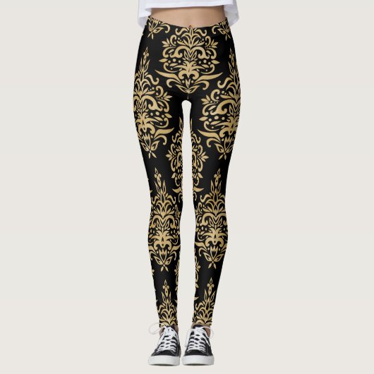 Leggings Noir et or Dressage Damask (Devant)