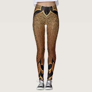 Leggings Noir et or motifs géométriques