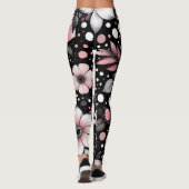 Leggings Noir et rose chic noir (Dos)