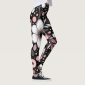 Leggings Noir et rose chic noir (Droite)