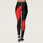 Leggings Noir et rouge dynamique d'athlétisme (Dos)