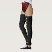 Leggings Noir et rouge lacez (Gauche)