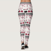 Leggings noir et rouge, motif de mode (Dos)
