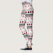 Leggings noir et rouge, motif de mode (Gauche)
