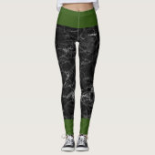 Leggings Noir Et Vert (Devant)