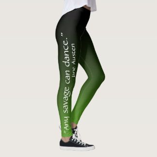 Leggings Noir et vert "chaque sauvage peut danser" Jane