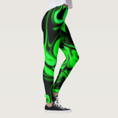 Leggings Noir et vert citron vert (Droite)