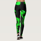 Leggings Noir et vert citron vert (Dos)