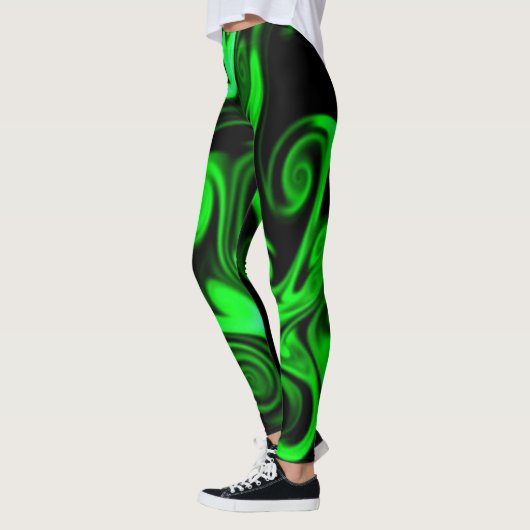 Leggings Noir et vert citron vert (Gauche)