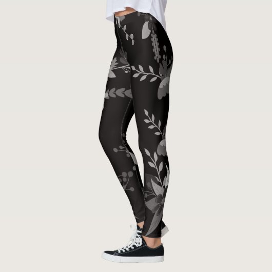 Leggings noir floral (Gauche)
