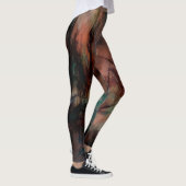 Leggings Noir foncé abstrait et motif bleu (Droite)