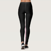 Leggings Noir gras avec rose doux Unique Stylé (Dos)