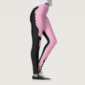 Leggings Noir gras avec rose doux Unique Stylé (Droite)