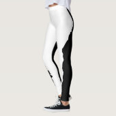 Leggings Noir Gras avec Style Unique Classique Blanc (Gauche)