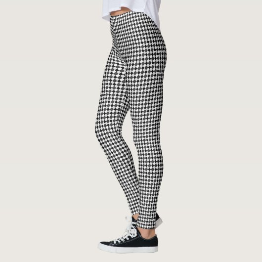 Leggings Noir Gris Blanc Diamant Carreaux (Gauche)