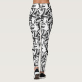 Leggings noir gris équipe couleurs volleyballs motif (Dos)