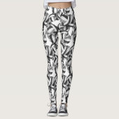 Leggings noir gris équipe couleurs volleyballs motif (Devant)