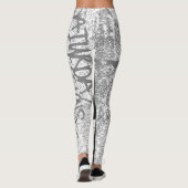 Leggings Noir, gris et graffiti Afro (Dos)