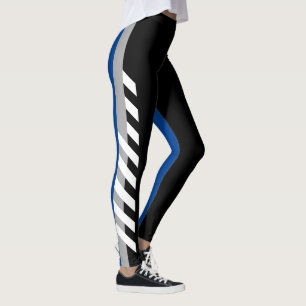 Leggings Noir, guêtres de rayure de Grey'n'Blue