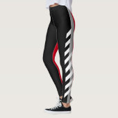 Leggings Noir, guêtres de rayure de Grey'ne Red (Gauche)