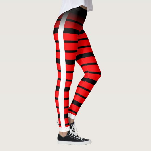 Leggings Noir Horizontal Divisé Choisissez Votre Propre Cou (Droite)