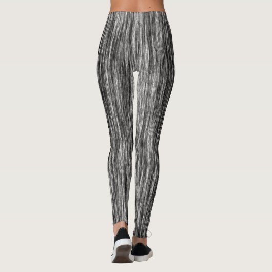 Leggings Noir moderne blanc abstrait motif chic (Dos)