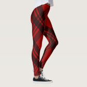 Leggings Noir moderne et rouge plaid (Droite)