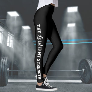 Leggings Noir Moderne Le Seigneur est Ma Force Psaume 28:7
