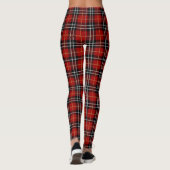 Leggings Noir, Noir, Blanc et Noir Tartan Plaid Noël (Dos)
