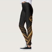 Leggings Noir & Or "Golden Elegance" (Gauche)