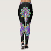 Leggings Noir psychédélique de guêtres de BoHo de surf (Dos)
