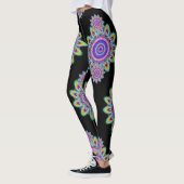 Leggings Noir psychédélique de guêtres de BoHo de surf (Gauche)