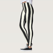 Leggings Noir, rayures crème avec Gris (Gauche)