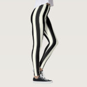 Leggings Noir, rayures crème avec Gris (Droite)
