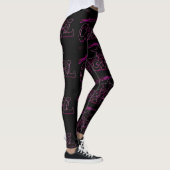 Leggings noir rose au néon de cow-girl (Droite)