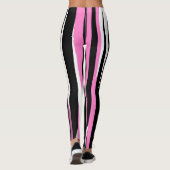 Leggings Noir rose et blanc Abstrait (Dos)