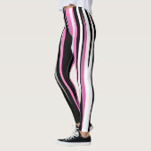 Leggings Noir rose et blanc Abstrait (Gauche)