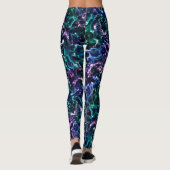 Leggings Noir rose Turquoise Cosmique Abstrait Fluide Nebul (Dos)