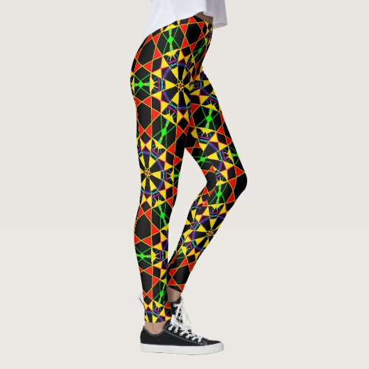 Leggings Noir rouge africain et or de célébration tribale (Droite)