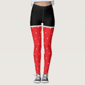 Leggings Noir Rouge Blanc Pois (Devant)