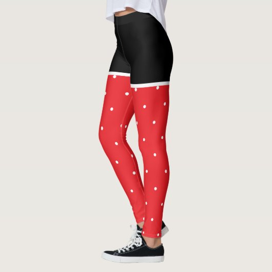 Leggings Noir Rouge Blanc Pois (Gauche)