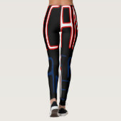 Leggings Noir Rouge Bleu Bleu Noir (Dos)