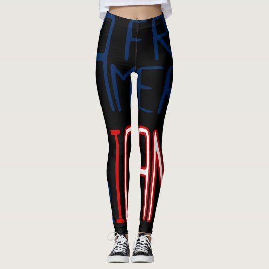 Leggings Noir Rouge Bleu Bleu Noir (Devant)