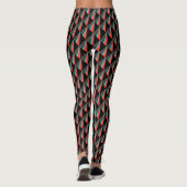 Leggings Noir rouge Turquoise gris Motif (Dos)
