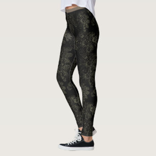 Leggings Noir sauvage de choses floral
