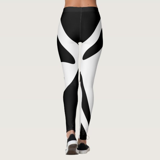 Leggings Noir sur blanc Élégant (Dos)